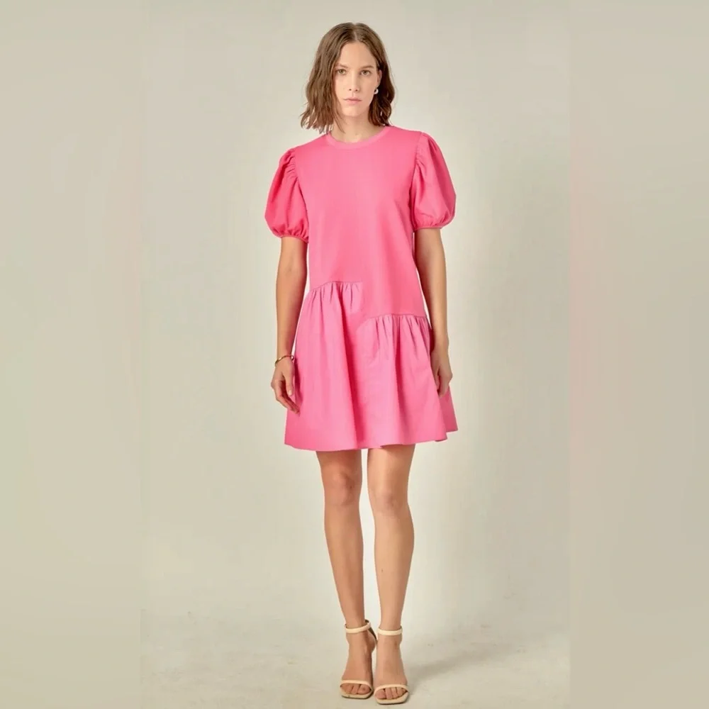 pink rose knit dresses ANDREEVA